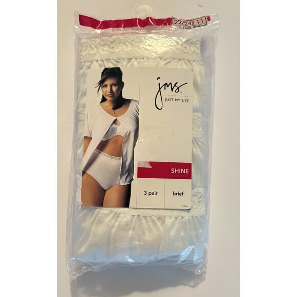 3 Pack Vintage Just My Size Womens 11 Briefs 100% Nylon Lace Shine JMS Panties - Picture 1 of 7